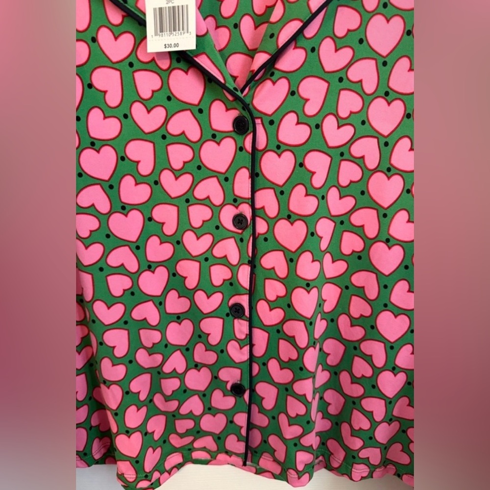 Kohl's Green and Pink Heart Pajama Set - Picture 4 of 6